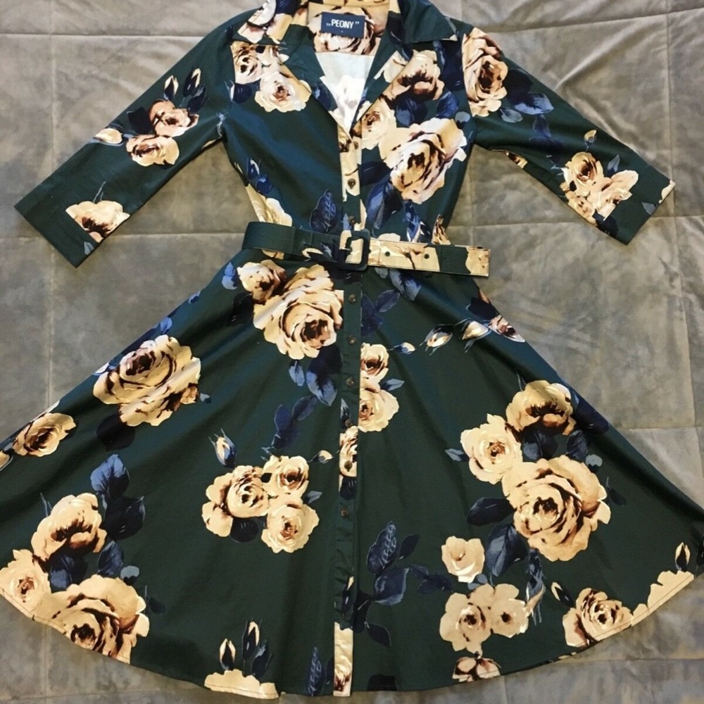 Ladies Cotton Midi Dress “PEONY" was $600! Size 6 Small S Medium M